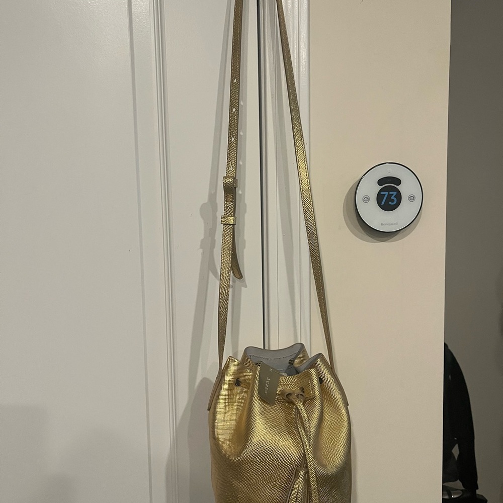 J Crew Gold Bucket Bag